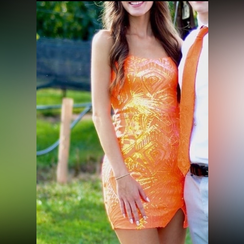 Orange homecoming dress